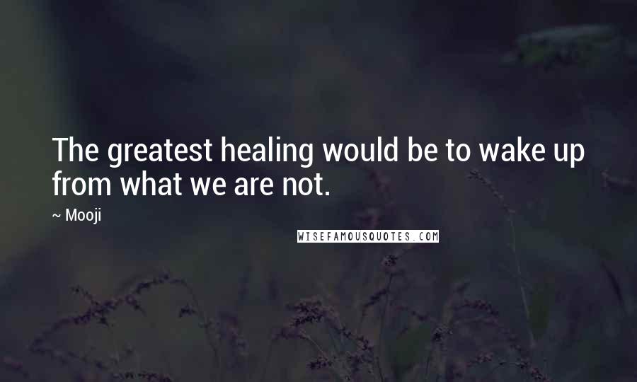 Mooji Quotes: The greatest healing would be to wake up from what we are not.