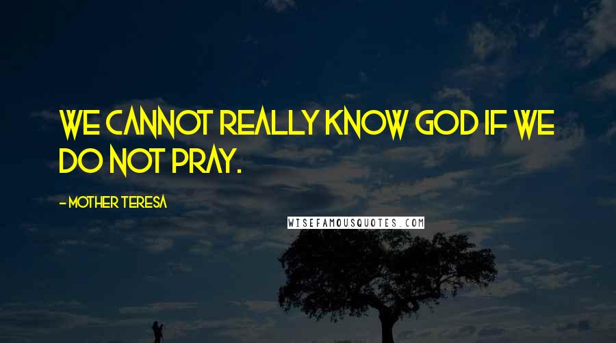 Mother Teresa Quotes: We cannot really know God if we do not pray.