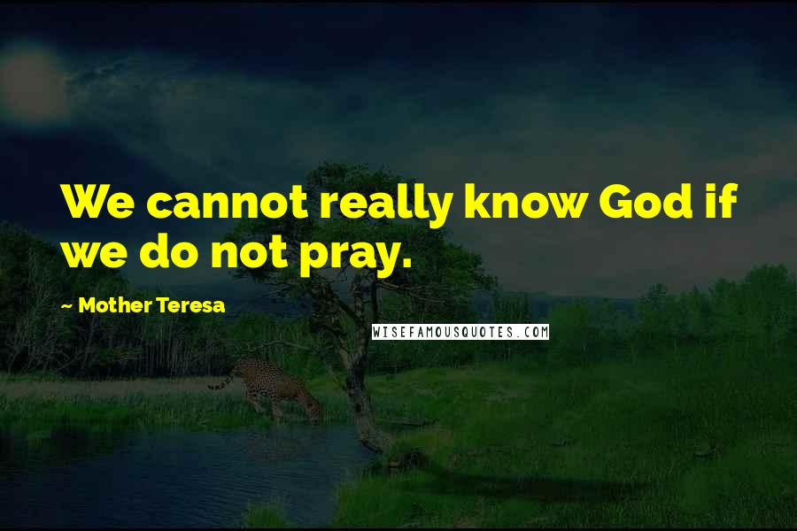 Mother Teresa Quotes: We cannot really know God if we do not pray.