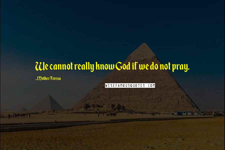 Mother Teresa Quotes: We cannot really know God if we do not pray.