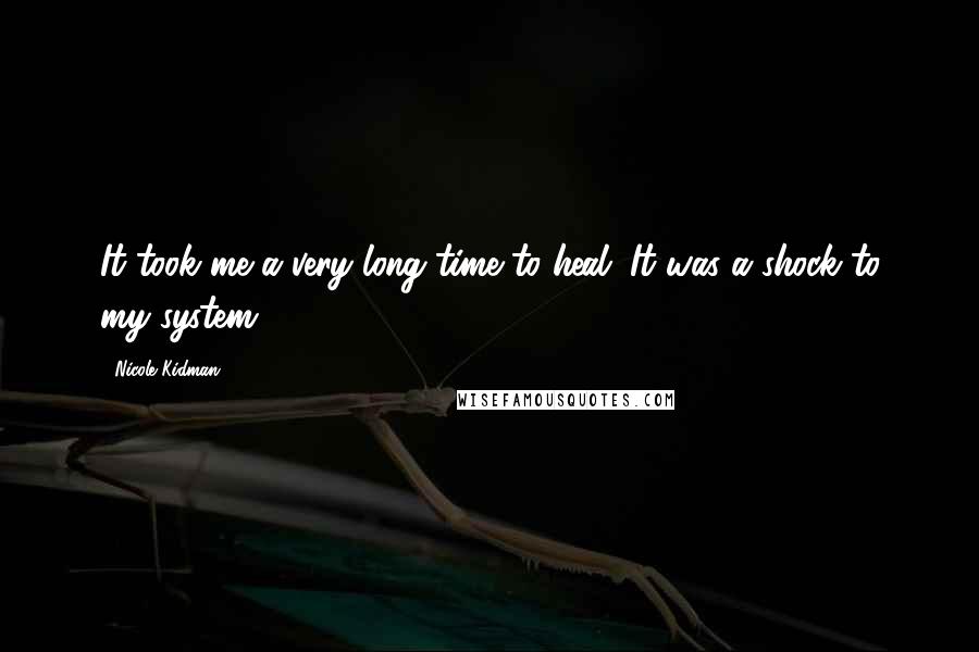 Nicole Kidman Quotes: It took me a very long time to heal. It was a shock to my system.