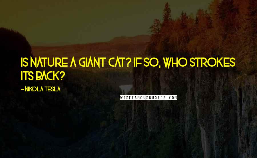 Nikola Tesla Quotes: Is nature a giant cat? If so, who strokes its back?