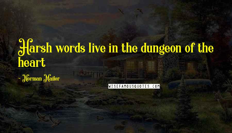 Norman Mailer Quotes: Harsh words live in the dungeon of the heart