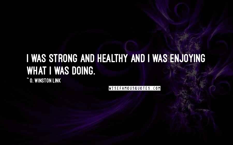 O. Winston Link Quotes: I was strong and healthy and I was enjoying what I was doing.