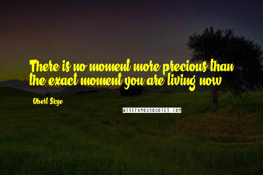 Obert Skye Quotes: There is no moment more precious than the exact moment you are living now