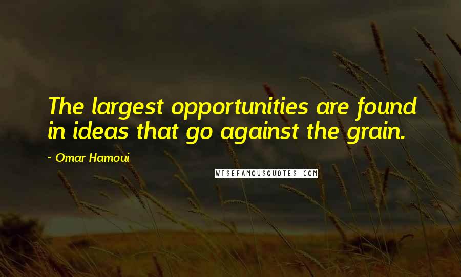 Omar Hamoui Quotes: The largest opportunities are found in ideas that go against the grain.