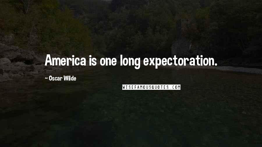 Oscar Wilde Quotes: America is one long expectoration.