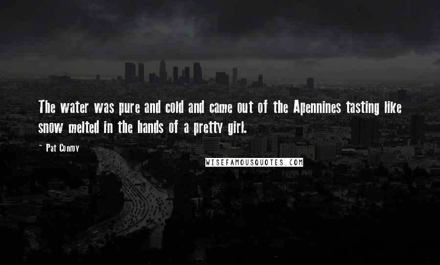 Pat Conroy Quotes: The water was pure and cold and came out of the Apennines tasting like snow melted in the hands of a pretty girl.