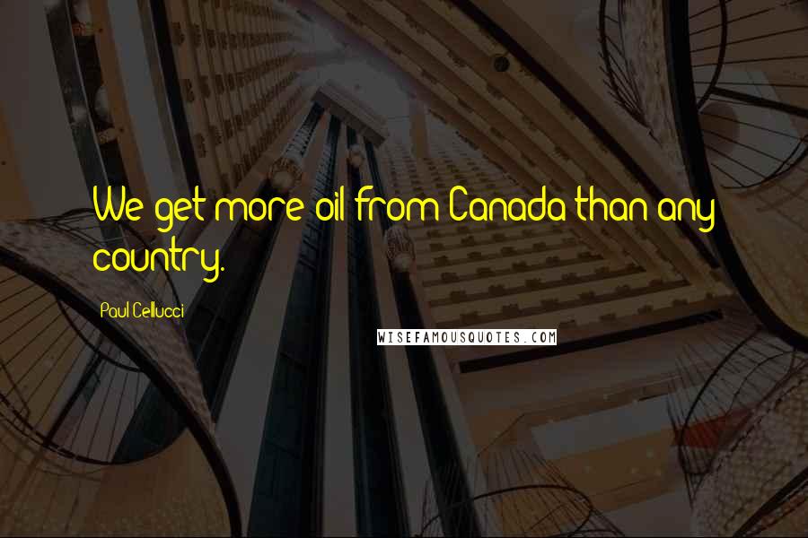 Paul Cellucci Quotes: We get more oil from Canada than any country.