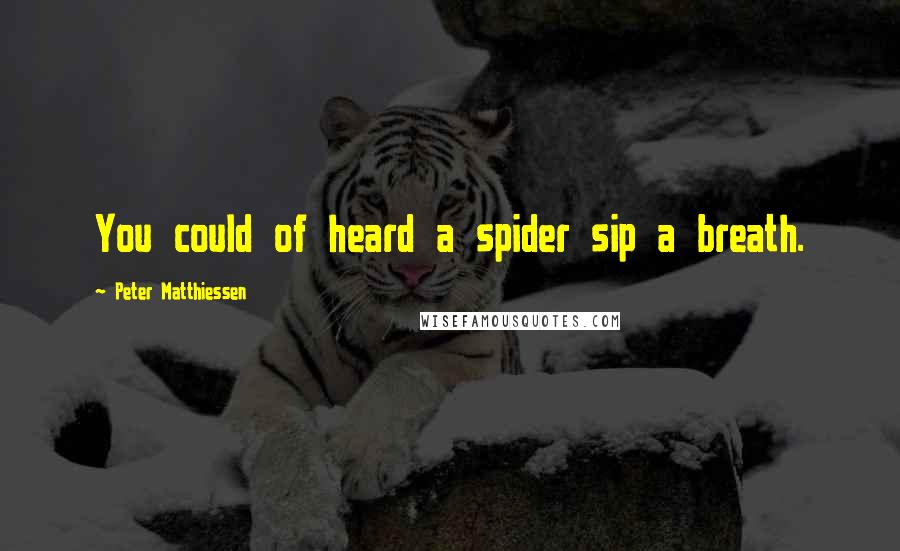 Peter Matthiessen Quotes: You could of heard a spider sip a breath.