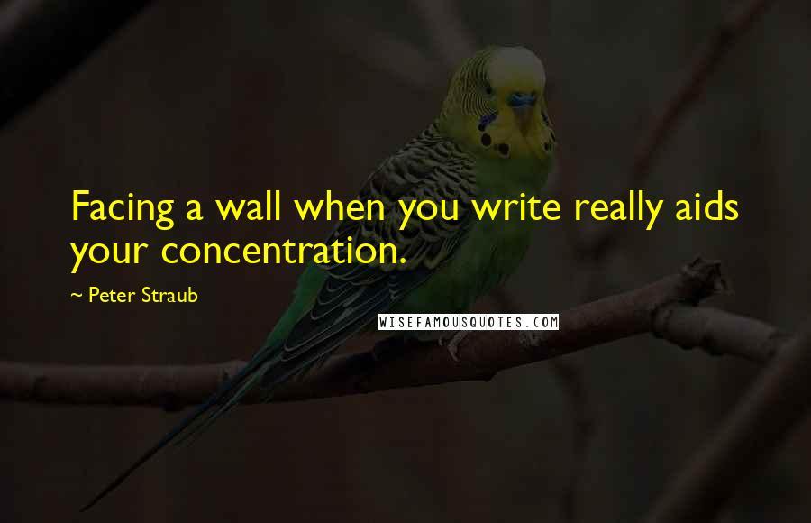 Peter Straub Quotes: Facing a wall when you write really aids your concentration.