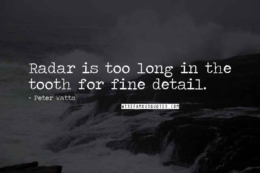 Peter Watts Quotes: Radar is too long in the tooth for fine detail.