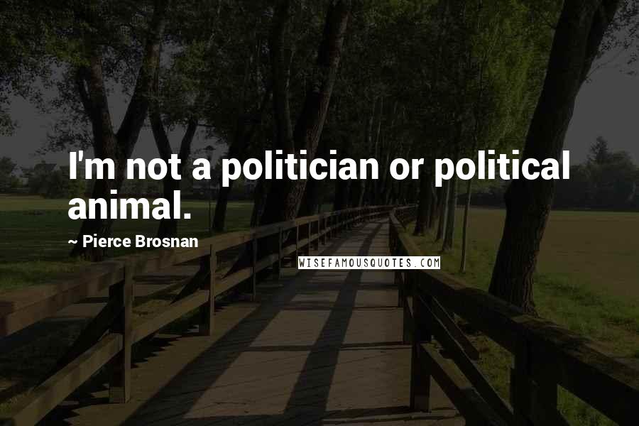 Pierce Brosnan Quotes: I'm not a politician or political animal.