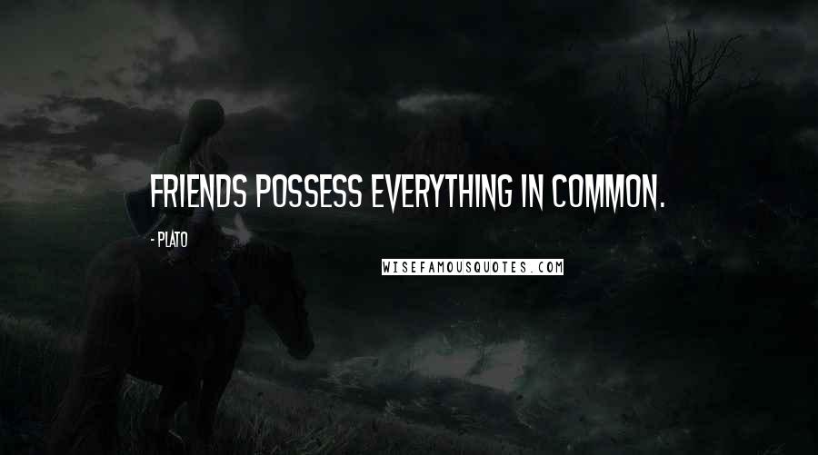 Plato Quotes: Friends possess everything in common.