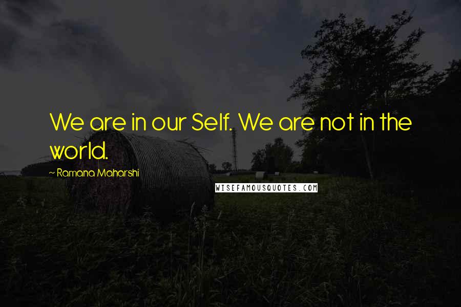 Ramana Maharshi Quotes: We are in our Self. We are not in the world.