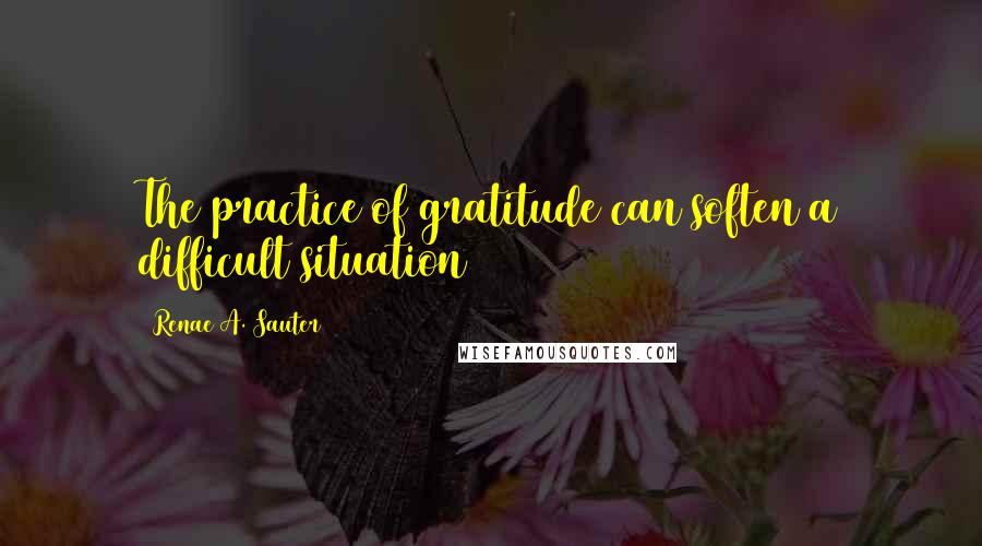 Renae A. Sauter Quotes: The practice of gratitude can soften a difficult situation