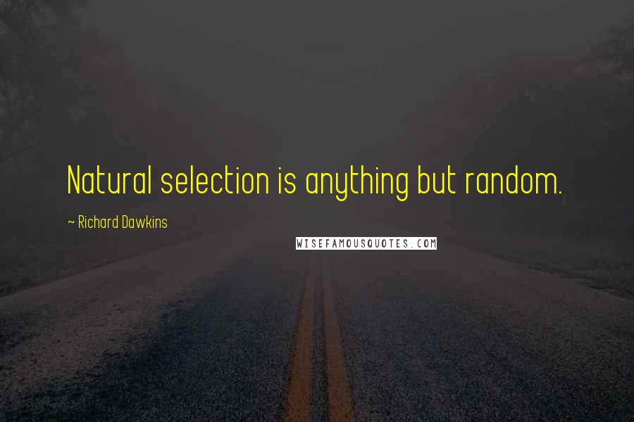 Richard Dawkins Quotes: Natural selection is anything but random.