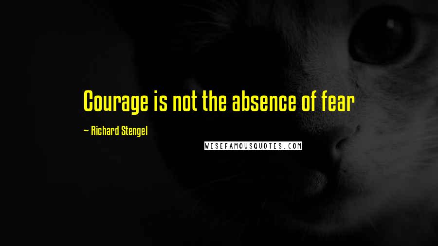 Richard Stengel Quotes: Courage is not the absence of fear