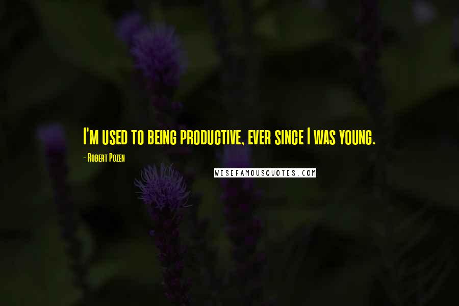 Robert Pozen Quotes: I'm used to being productive, ever since I was young.