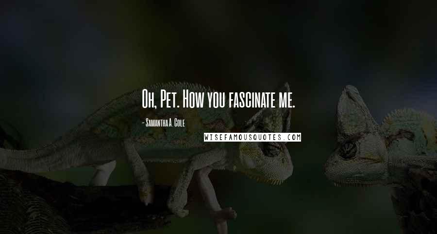 Samantha A. Cole Quotes: Oh, Pet. How you fascinate me.