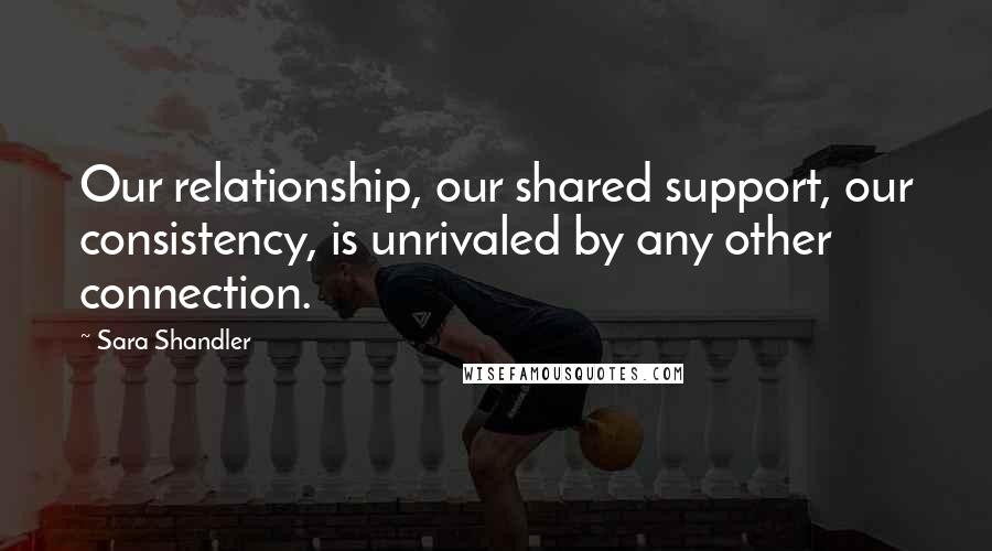 Sara Shandler Quotes: Our relationship, our shared support, our consistency, is unrivaled by any other connection.