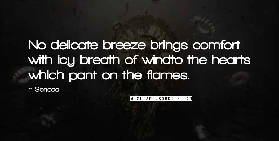 Seneca. Quotes: No delicate breeze brings comfort with icy breath of windto the hearts which pant on the flames.