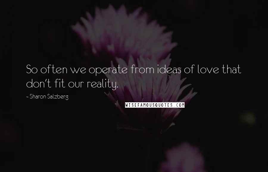 Sharon Salzberg Quotes: So often we operate from ideas of love that don't fit our reality.