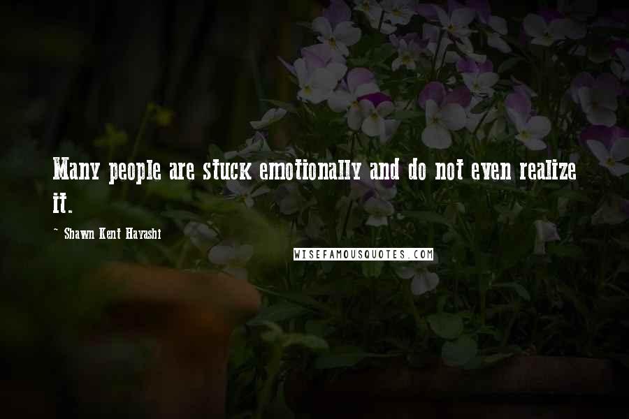 Shawn Kent Hayashi Quotes: Many people are stuck emotionally and do not even realize it.