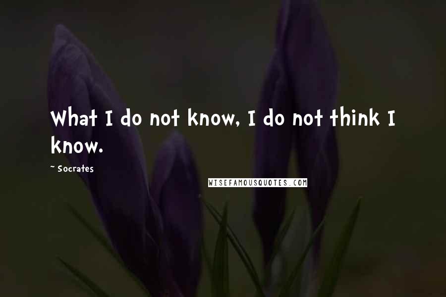 Socrates Quotes: What I do not know, I do not think I know.