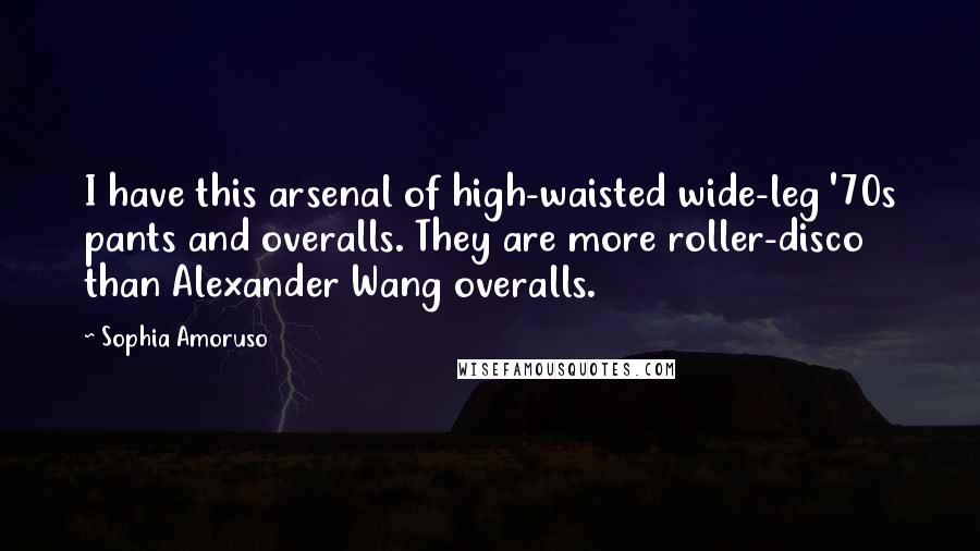 Sophia Amoruso Quotes: I have this arsenal of high-waisted wide-leg '70s pants and overalls. They are more roller-disco than Alexander Wang overalls.