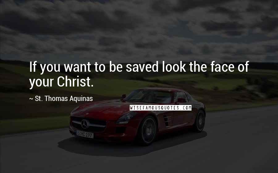 St. Thomas Aquinas Quotes: If you want to be saved look the face of your Christ.