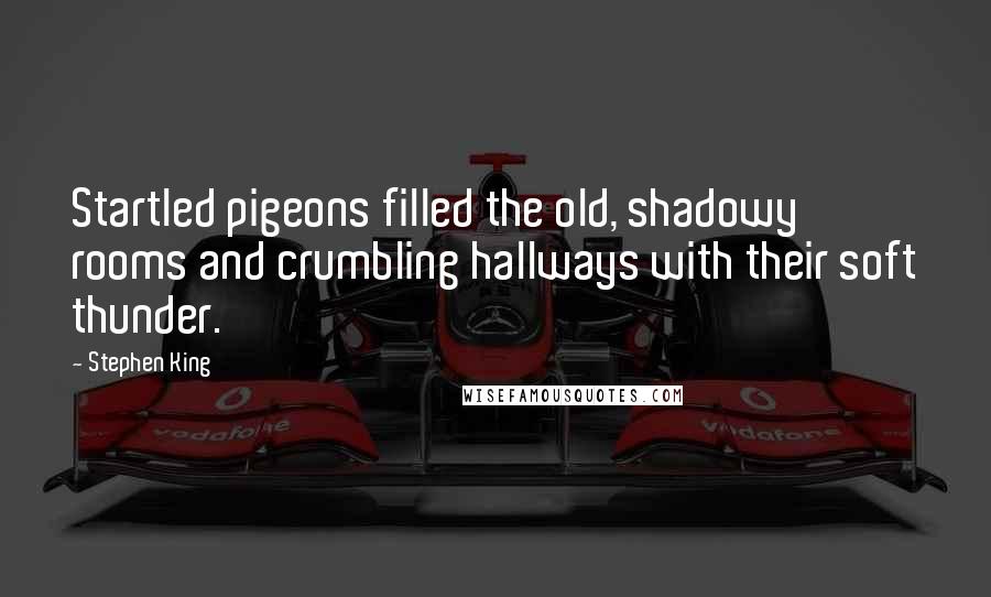 Stephen King Quotes: Startled pigeons filled the old, shadowy rooms and crumbling hallways with their soft thunder.