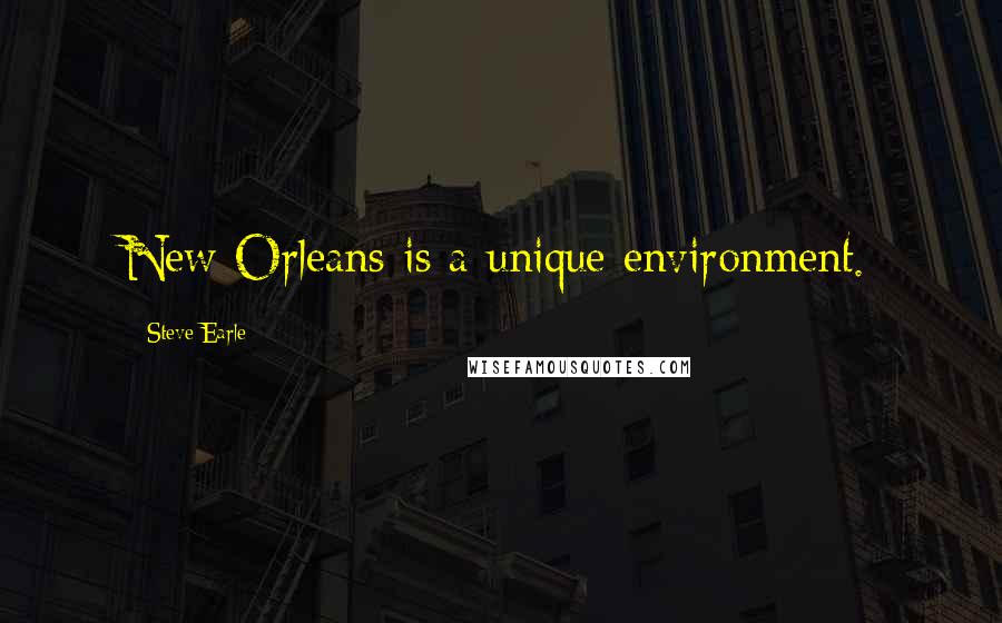 Steve Earle Quotes: New Orleans is a unique environment.