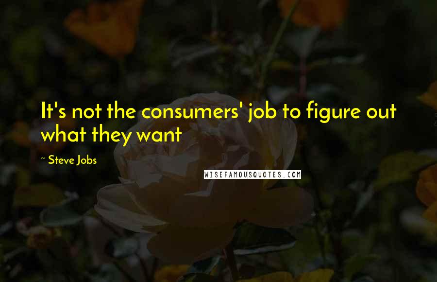 Steve Jobs Quotes: It's not the consumers' job to figure out what they want