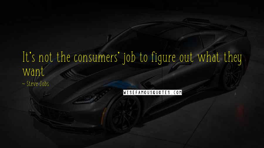 Steve Jobs Quotes: It's not the consumers' job to figure out what they want