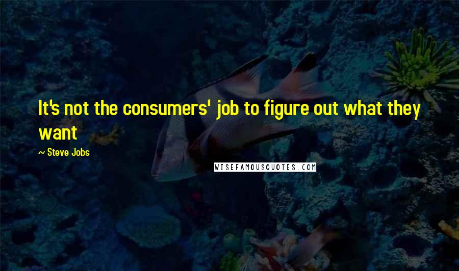 Steve Jobs Quotes: It's not the consumers' job to figure out what they want