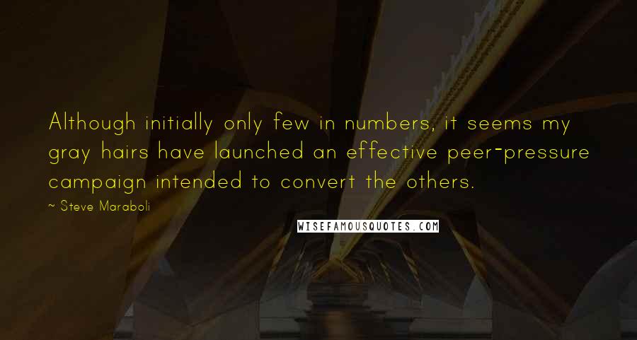 Steve Maraboli Quotes: Although initially only few in numbers, it seems my gray hairs have launched an effective peer-pressure campaign intended to convert the others.