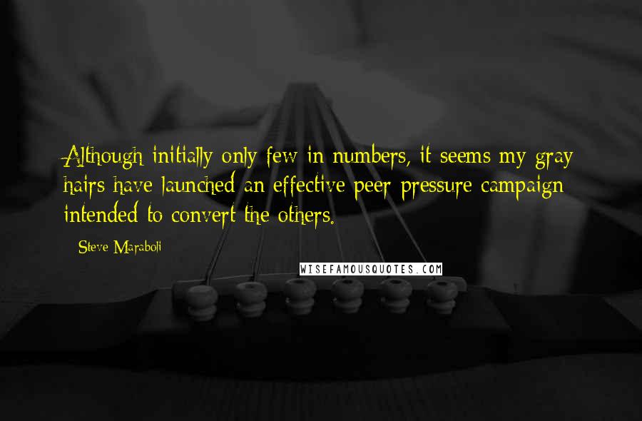 Steve Maraboli Quotes: Although initially only few in numbers, it seems my gray hairs have launched an effective peer-pressure campaign intended to convert the others.