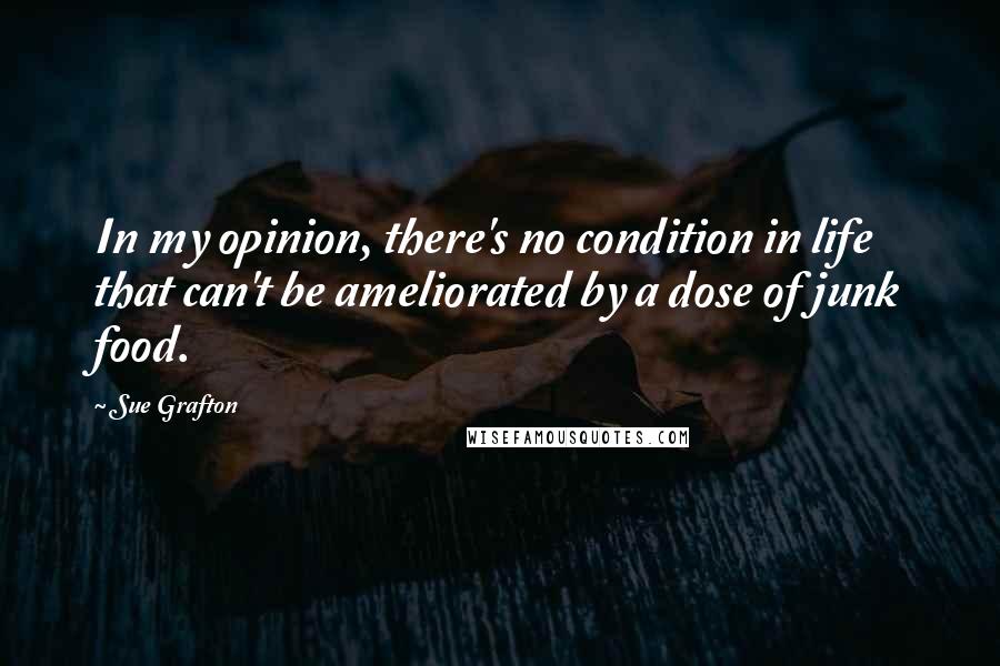 Sue Grafton Quotes: In my opinion, there's no condition in life that can't be ameliorated by a dose of junk food.