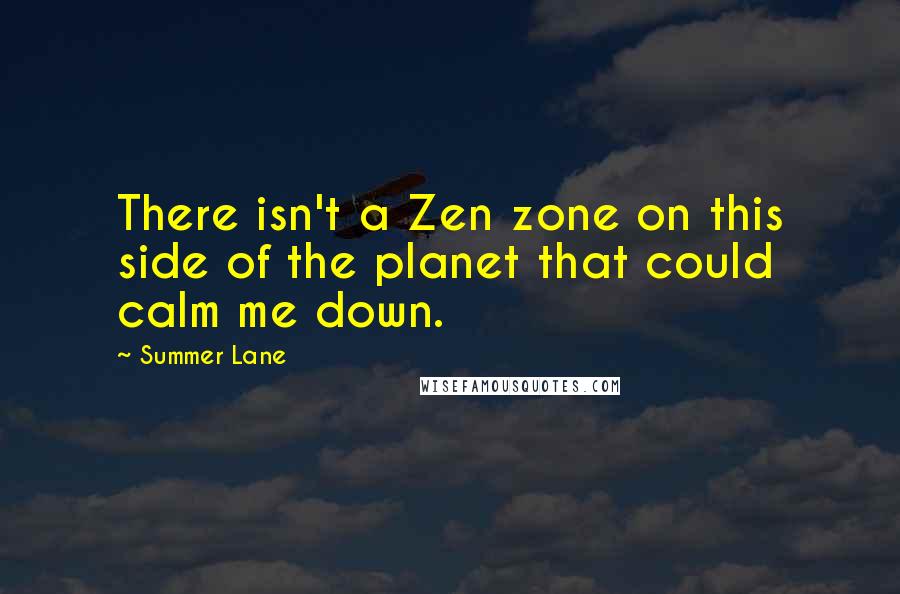 Summer Lane Quotes: There isn't a Zen zone on this side of the planet that could calm me down.