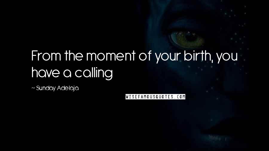 Sunday Adelaja Quotes: From the moment of your birth, you have a calling