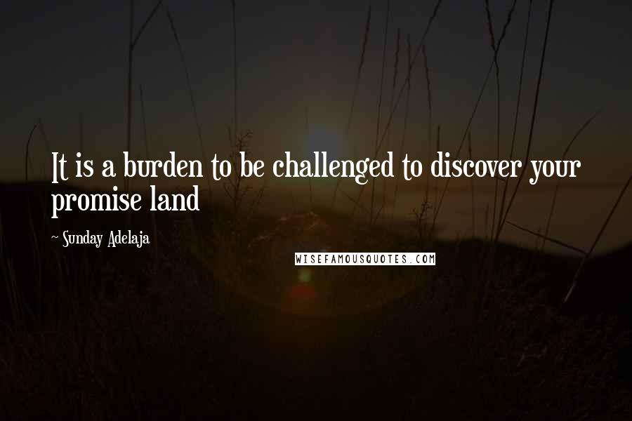 Sunday Adelaja Quotes: It is a burden to be challenged to discover your promise land