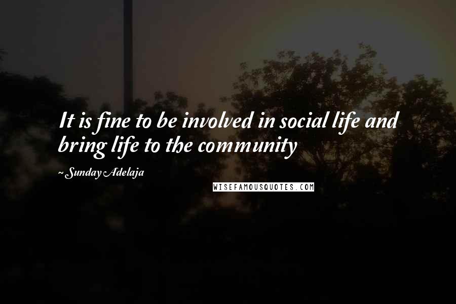 Sunday Adelaja Quotes: It is fine to be involved in social life and bring life to the community