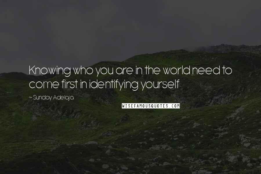 Sunday Adelaja Quotes: Knowing who you are in the world need to come first in identifying yourself