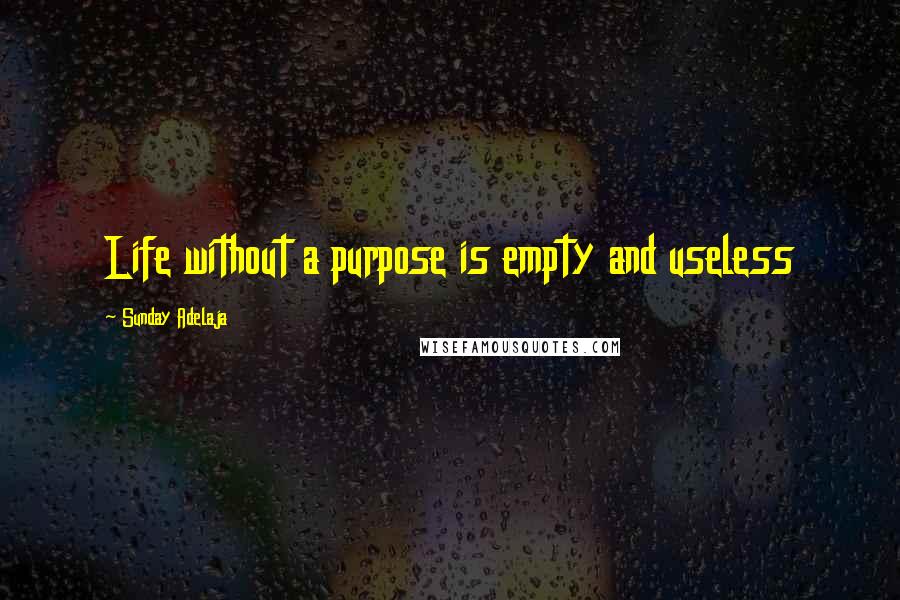 Sunday Adelaja Quotes: Life without a purpose is empty and useless