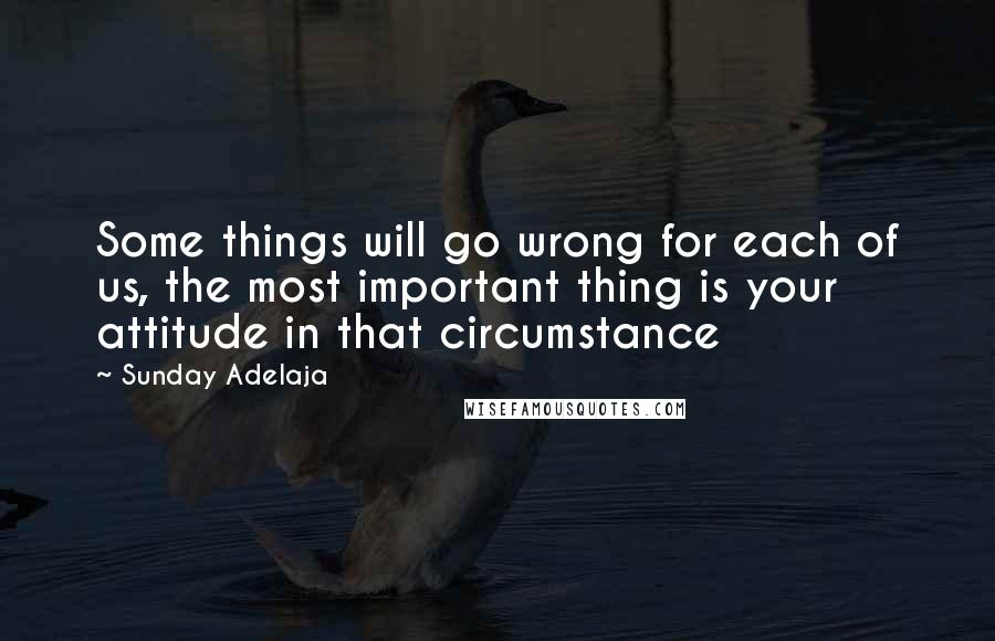 Sunday Adelaja Quotes: Some things will go wrong for each of us, the most important thing is your attitude in that circumstance