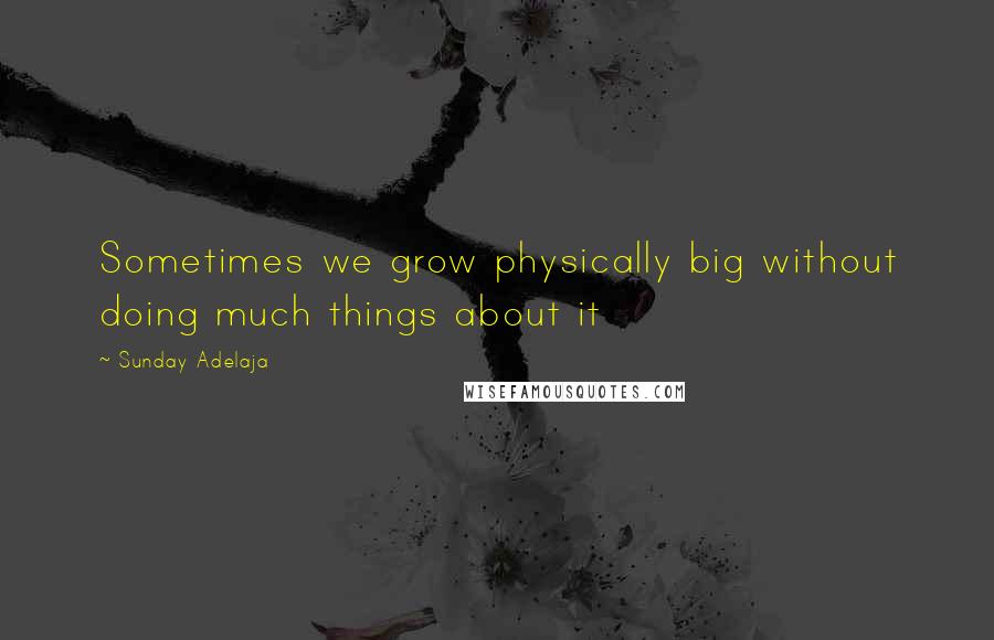 Sunday Adelaja Quotes: Sometimes we grow physically big without doing much things about it