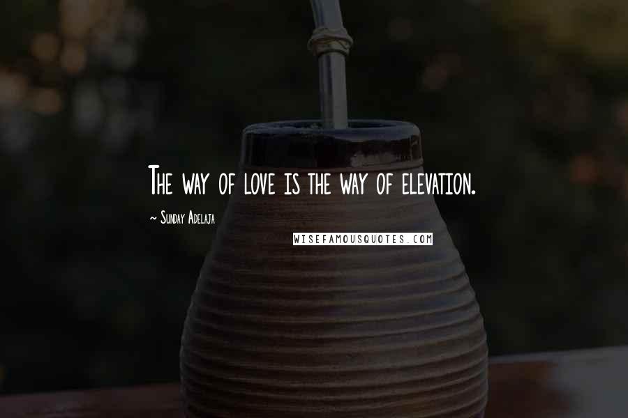 Sunday Adelaja Quotes: The way of love is the way of elevation.