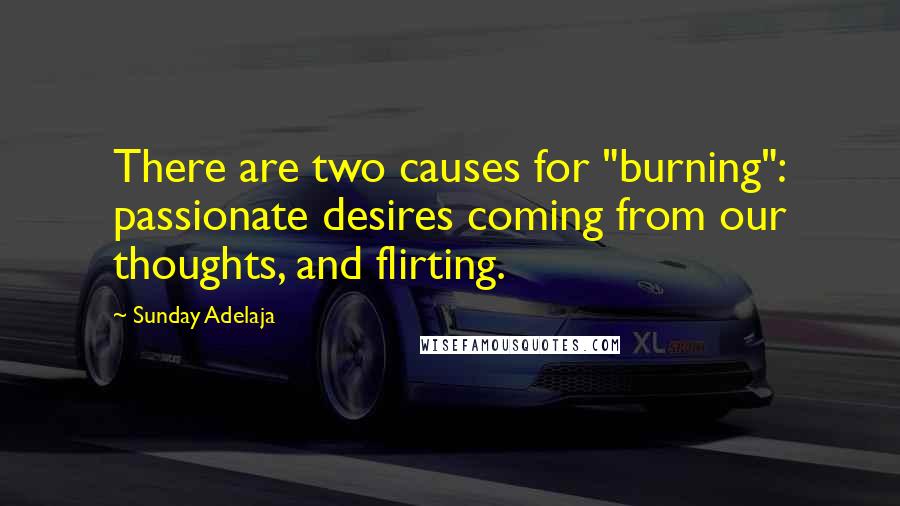 Sunday Adelaja Quotes: There are two causes for "burning": passionate desires coming from our thoughts, and flirting.