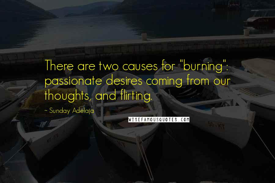 Sunday Adelaja Quotes: There are two causes for "burning": passionate desires coming from our thoughts, and flirting.